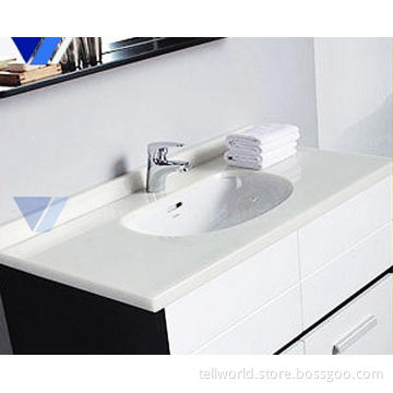 New Design White Modern Acrylic Bathroom Vanity, Corian Wash Basin